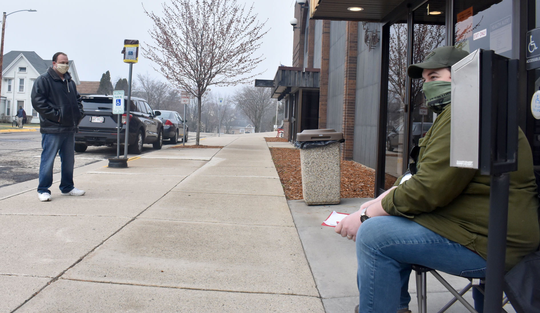 Distanced conversation in Portage